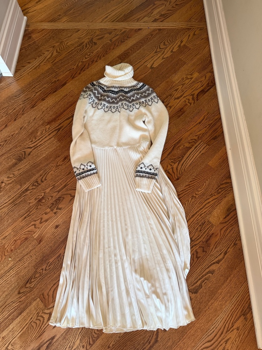 Polo by Ralph Lauren Cream Fair Isle Turtleneck Maxi Dress - Picture 5 of 6
